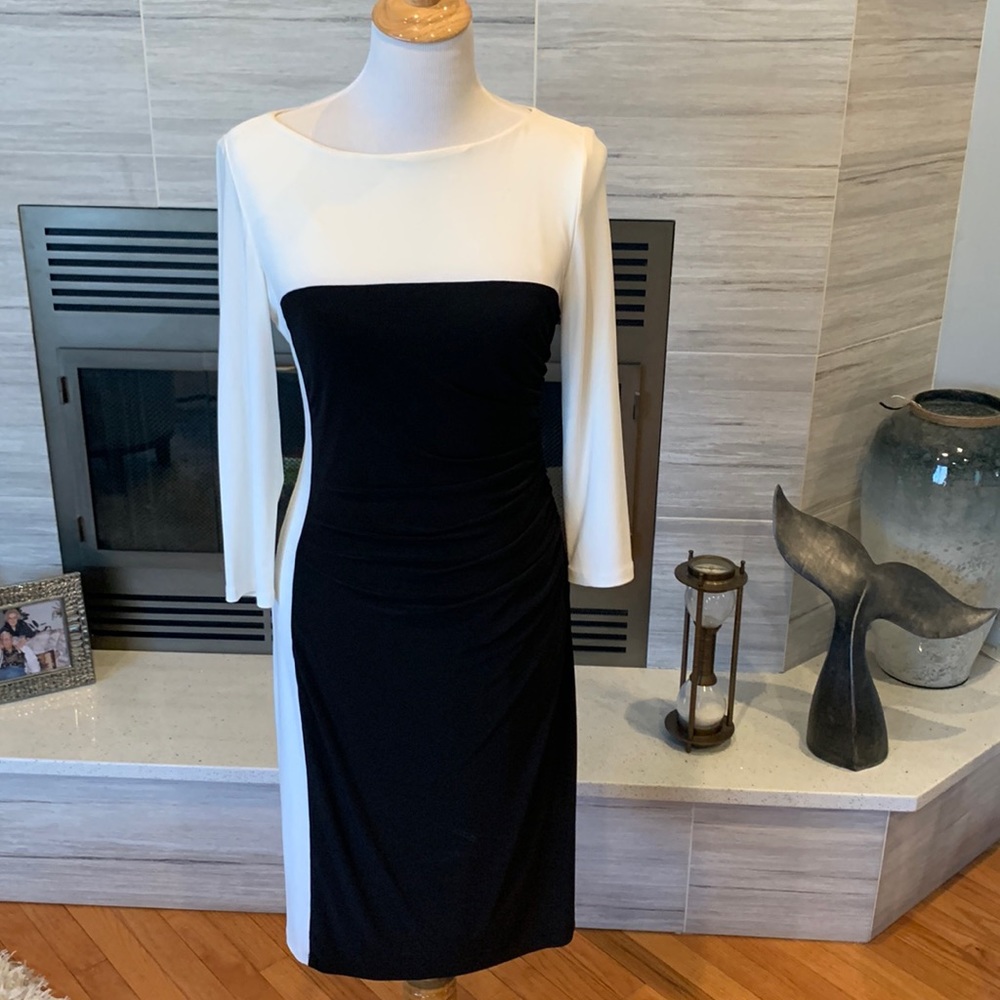 Ralph Lauren black and cream dress.